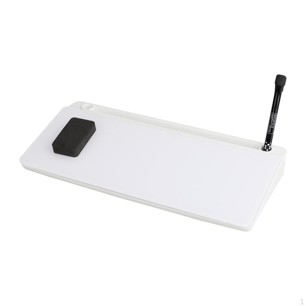 Glass Desk Whiteboard ,Desk Organizer, Desktop with Drawer, Dry Erase White Board ,Computer Keyboard