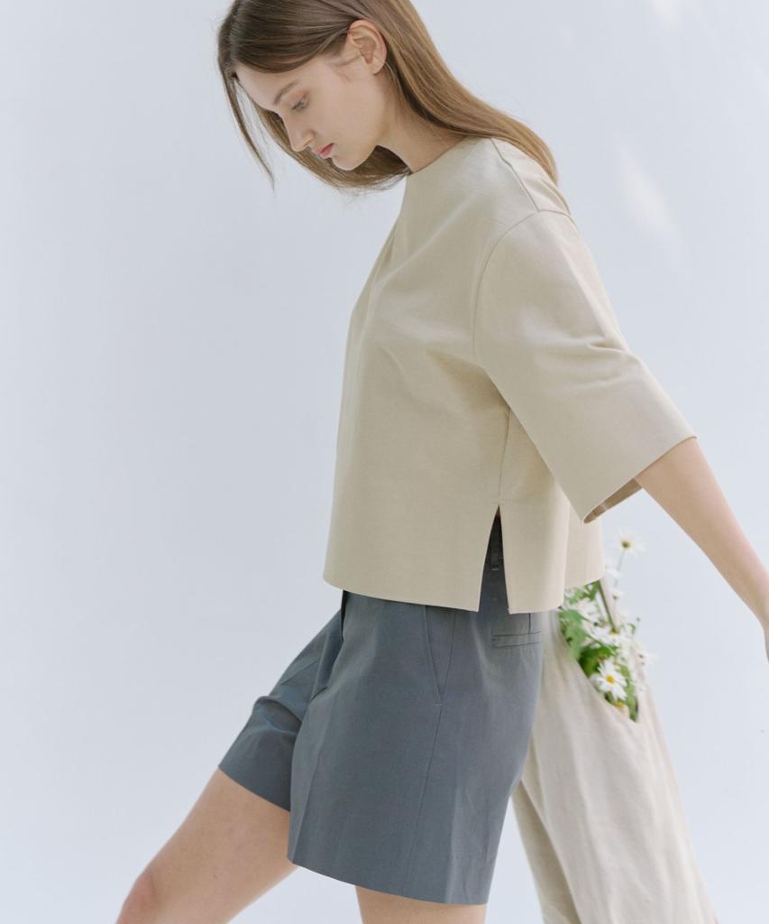 Okuka Essentials Simple Top, Sand Beige