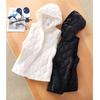 Women Autumn Winter Short Loose Hooded Sleeveless Jacket  Solid Outwear Female Waistcoat Ultra Light Down Vest
