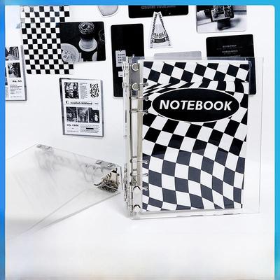Abnehmbares A5-Notizbuch mit 6 Löchern und losen Blättern aus Acryl mit transparenter Hülle