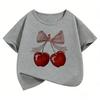 Fashion Y2k Cherry Design T Shirts Graphic Kids Children's T-shirt Girls Summer Spring Casual Top Tee Shirt
