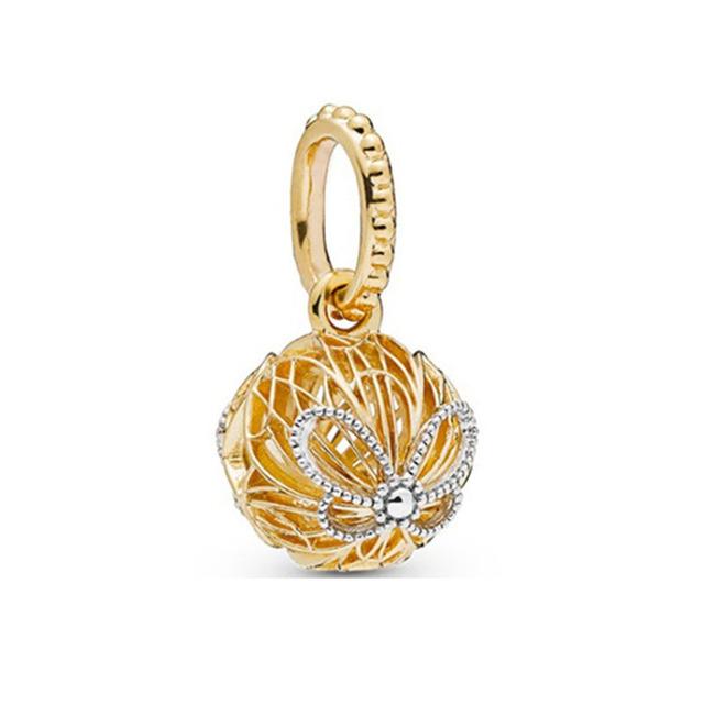 S925 Sterling Silver Shiny Gold Series Crown Lovely Pig Life Tree Beads Fit Original Bracelet DIY Women's Jewelry