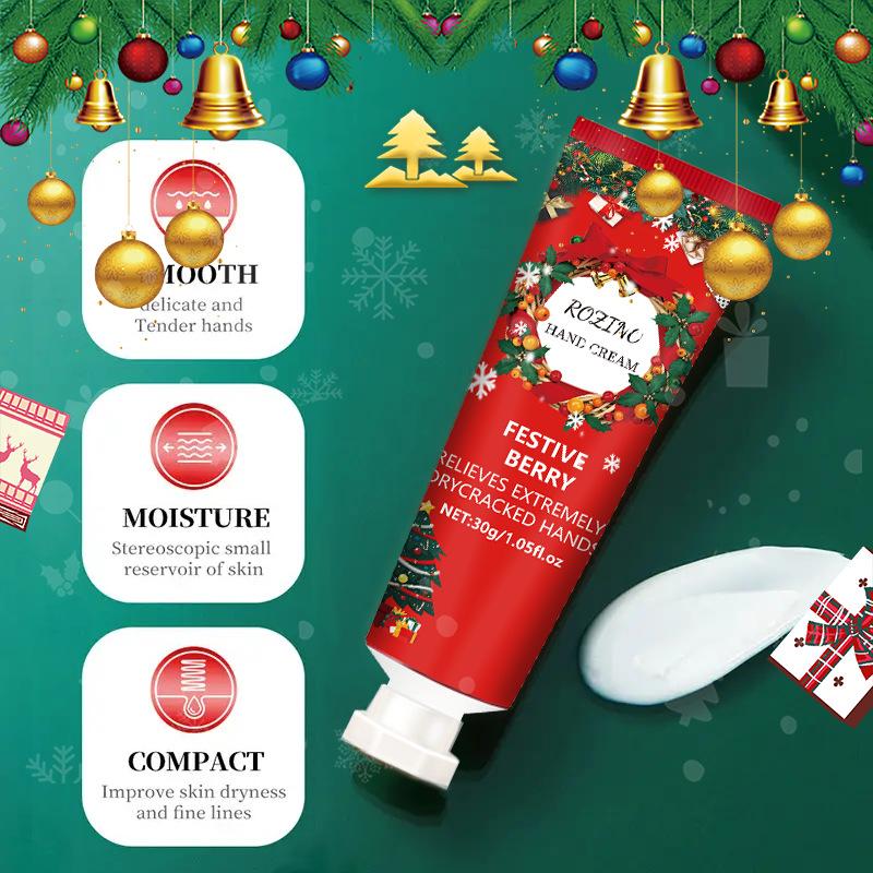 Christmas Hand Cream + Lip Balm + Anti-chapped Skin Care Set, Away From Dryness, All-around Moisturizing and Hydrating, Perfect Christmas Gift