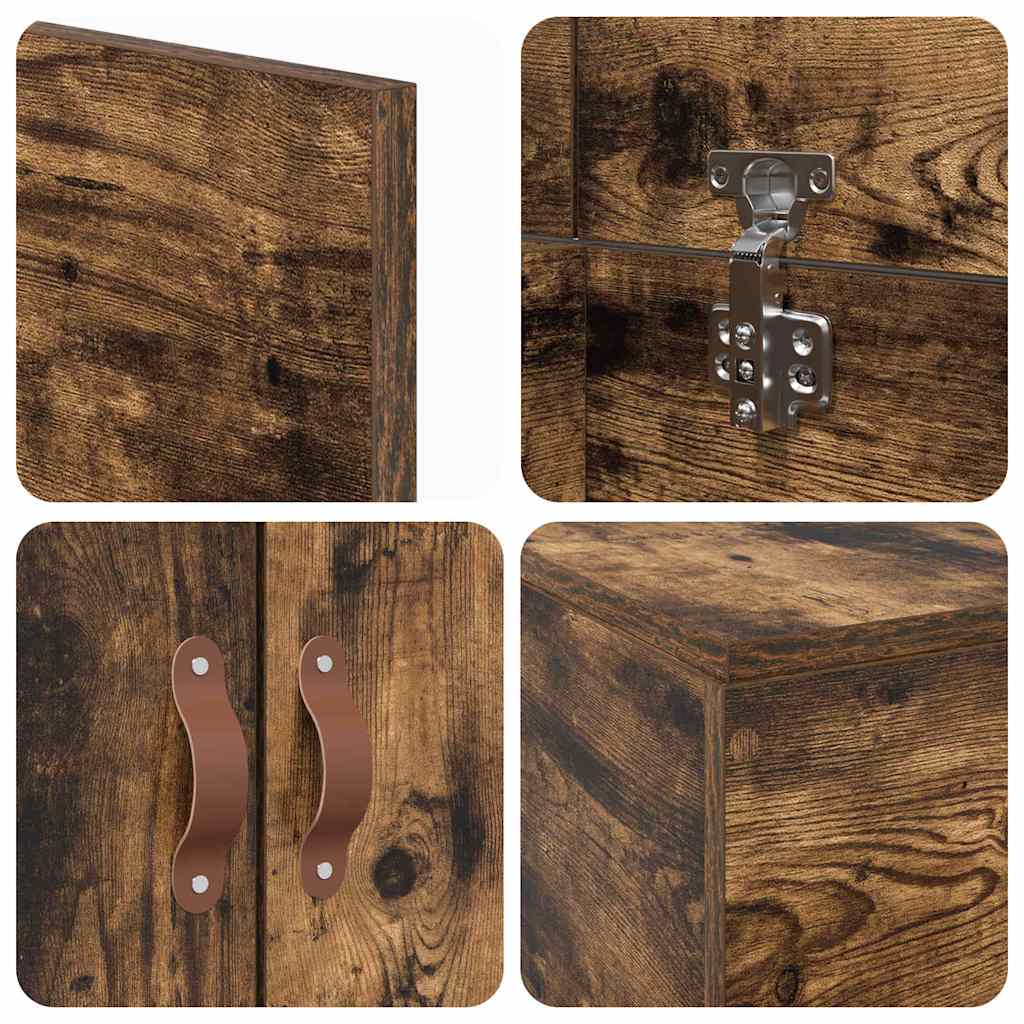 Storage Bed Frame Smoked Oak 31.5 x 78.7 (80 x 200 cm)
