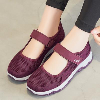Shoes Women's Spring New Foreign Trade Women's Shoes Breathable Shallow Mouth Old Beijing Cloth Shoes One Pedal Velcro Mother Shoes