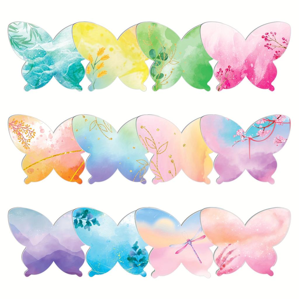 12 Pcs Colourful Butterfly Sticky Notes Memo Pads Office Stationery Handbook Stickers School Supplies