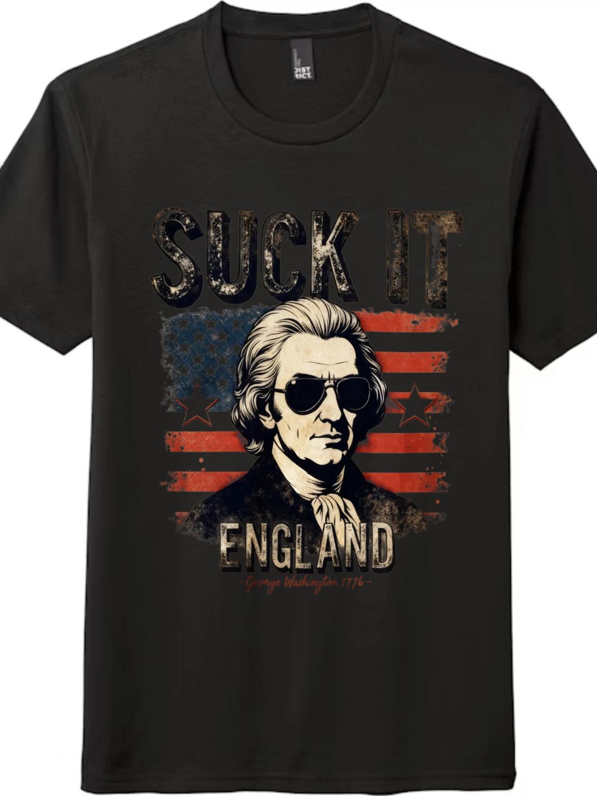 

USA Independence Graphic Tee | 1776 Washington Design | Unisex Black & White L