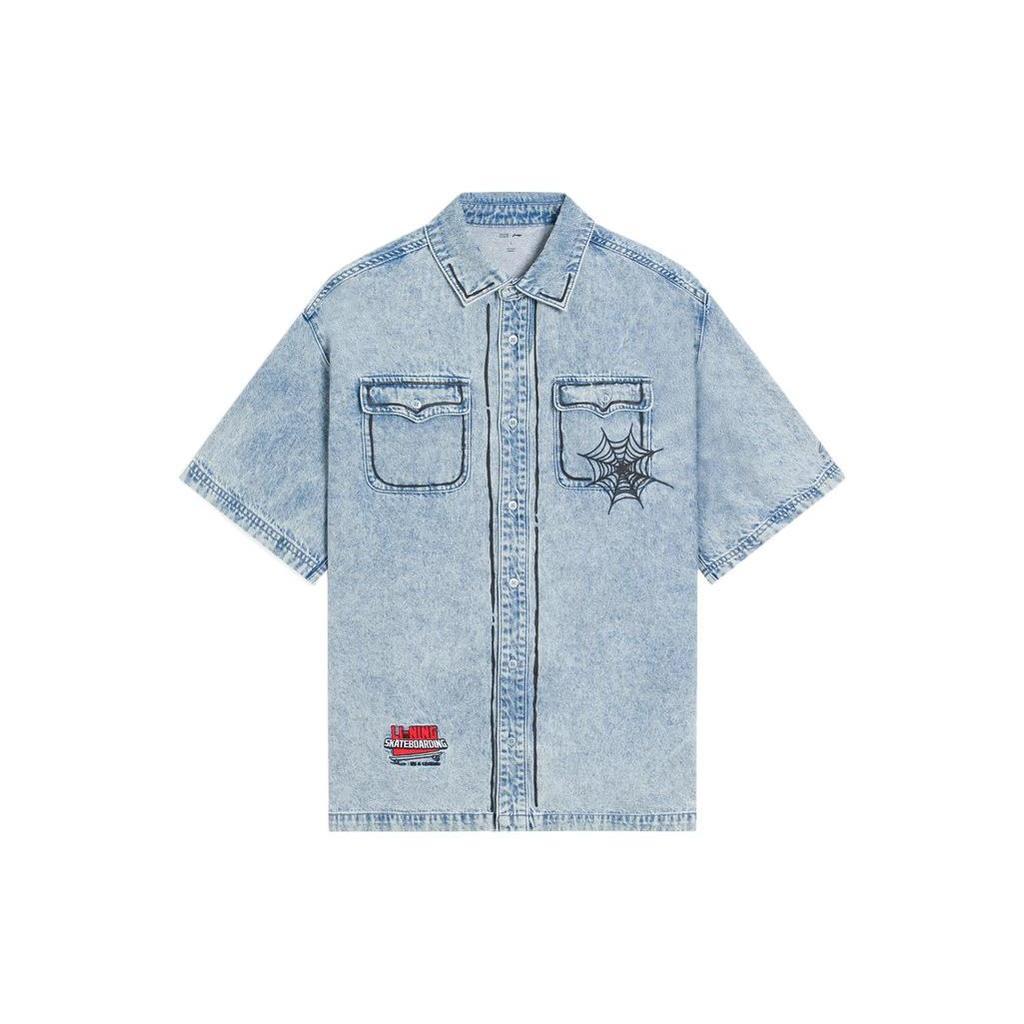Li Ning x MANWEI,LIANMINGKUAN Disney Shirt Men's Blue ASHS909-2