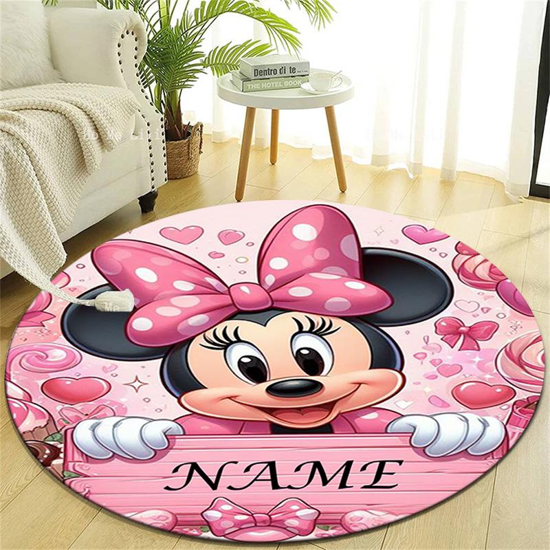 Personalized M-Minnie Round Chair Office Rug - Perfect for Mat, Office Chair & More - Ideal Gift for Birthdays and Holidays