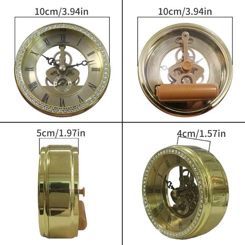 100mm Crystal Clock Wrought Iron Perspective Table Clock Desk Clock for Modern Interior Space Decoration