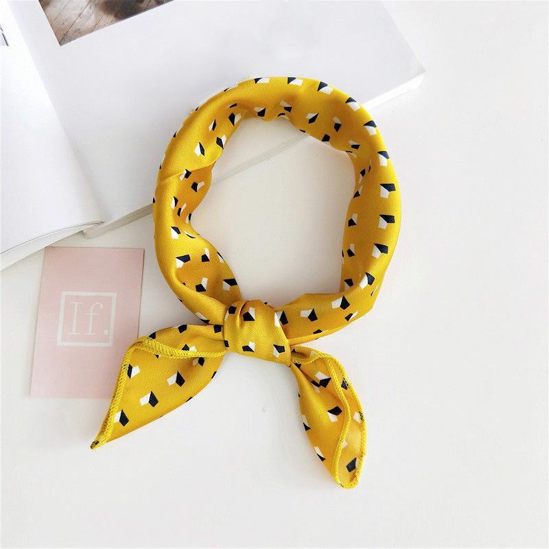 Square Silk Scarf Women Fashion Print Small Neck Scarfs Office Lady Hair Band Foulard Hand Kerchief Female Bandana Shawl