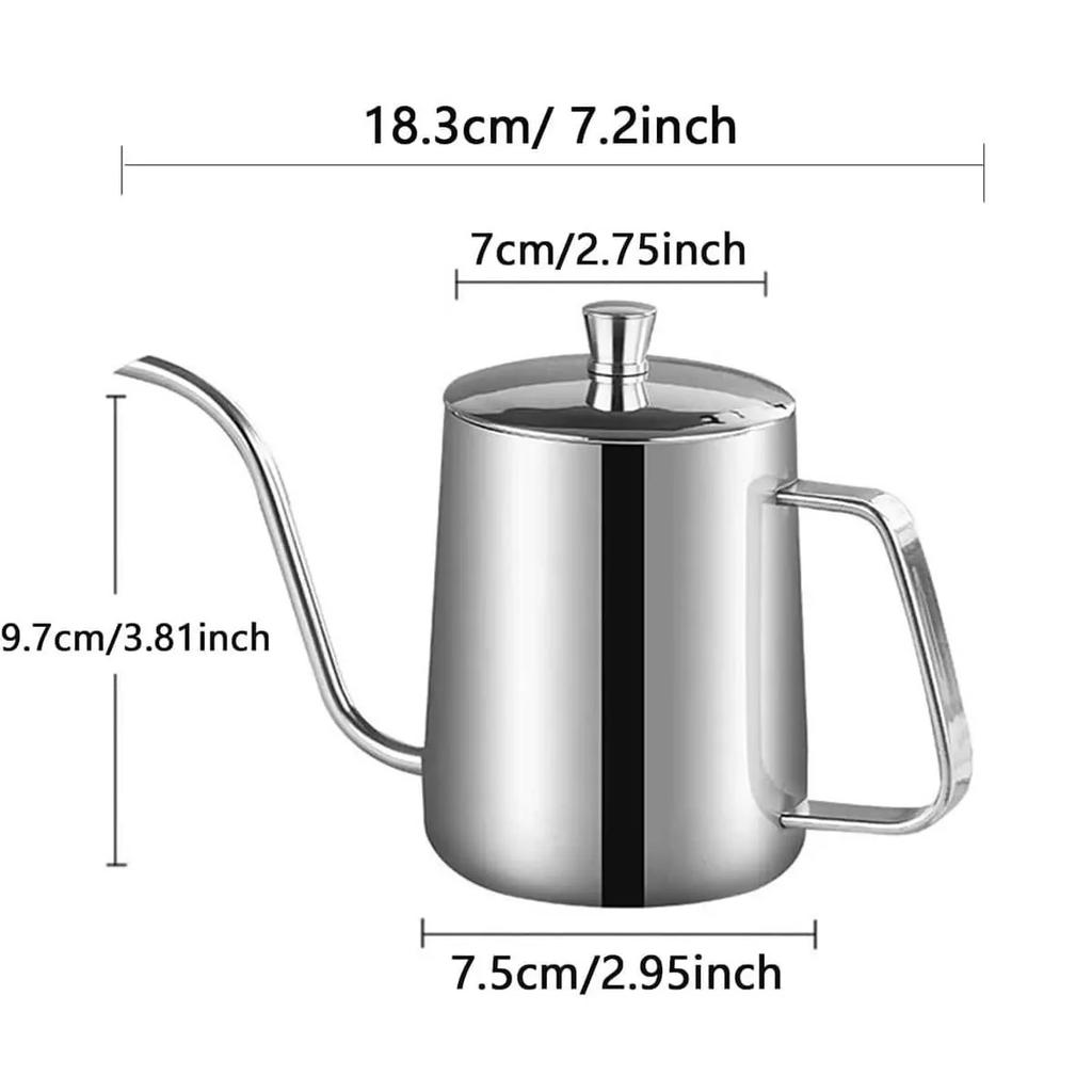 Stainless Steel Pour-over Coffee Maker Hanging Ear Hand Brewing Pot Household Long-spout Fine Mouth Kettle Drip Kettle Long Pot
