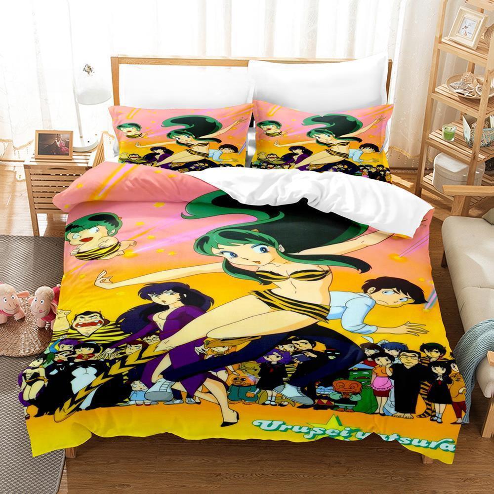 Urusei Yatsura Lum Bedding Set Single Twin Full Queen King Size Bed Set Adult Kid Bedroom Duvet cover Sets Anime Bed Sheet Set