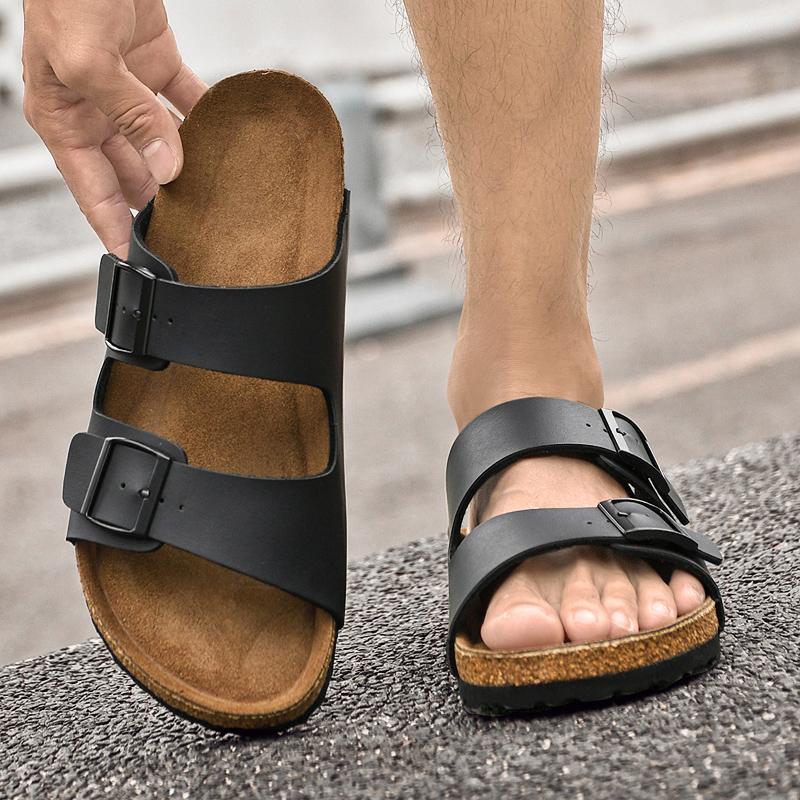 Summer Men Fashionable Slippers American One-legged Breathable and Anti-slip Beach Shoes Indoor and Outdoor Slippers Sizes 38-46