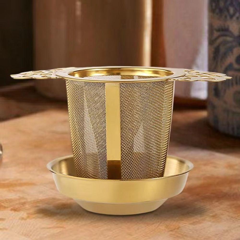 Fine Mesh Double Ear Tea Infuser Double-layer Coffee Filter Sieve Tea Strainers  for Teapots