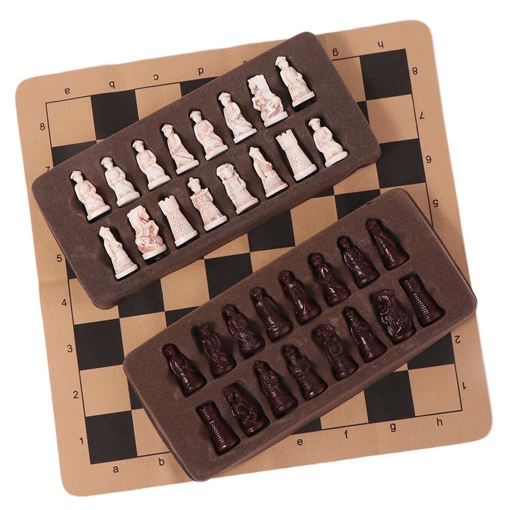 Смола Антикварные Шахматы Шахматные Фигуры Труба Реалистичные Древнекитайский Персонаж Шахматный Набор Имитация Развлечение