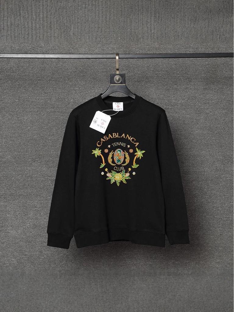 Crew Neck Casablanca Print Long Sleeve Sweatshirt for Men and Women