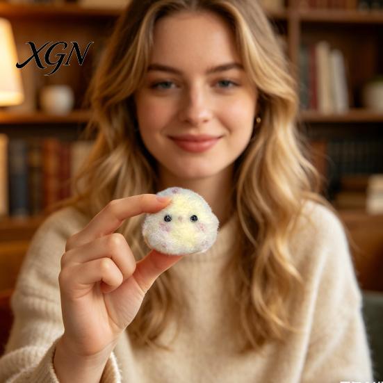 Food-grade Safe Toy 2PCS Squeeze Mini Chick Shape Soft Pinch with Fluffy Handheld Calming Coating Stress Relief Fidget Keychain Pendant