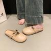 Mary Jane bag head half slippers women's summer wear 2025 new flat bottom fashion half tray French style with skirt cool slippers