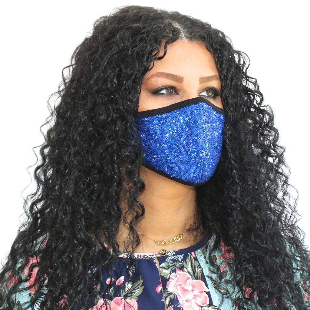 Women Sequins Cotton Mask Washable Breathable Mask Festival Mask