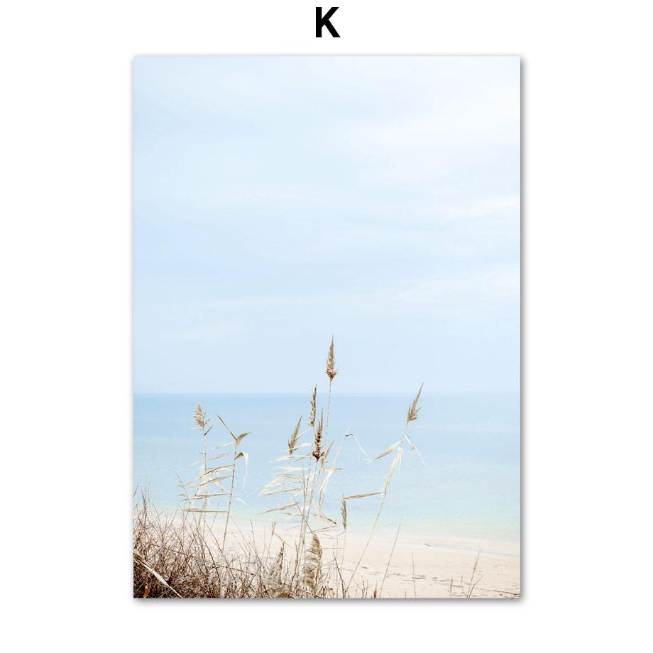 Summer Sea Ocean Beach Landscape Nature Wall Art Canvas - Modern Simple Nordic Style Bedroom Poster Print