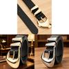Womens Trendy Leather Belt With Zinc Alloy Pin Buckle And Stylish Fan Pattern For Daily Use