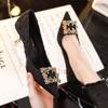 Elegant temperament pointed single shoes women's spring and autumn new versatile rhinestone bag head thin heel pointed professional high heels