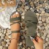 Women Slippers Anti Slip Simple Flat Sandals Cross Strap Beachwear Shoes Beach Comfortable Slippers Summer Slides Women