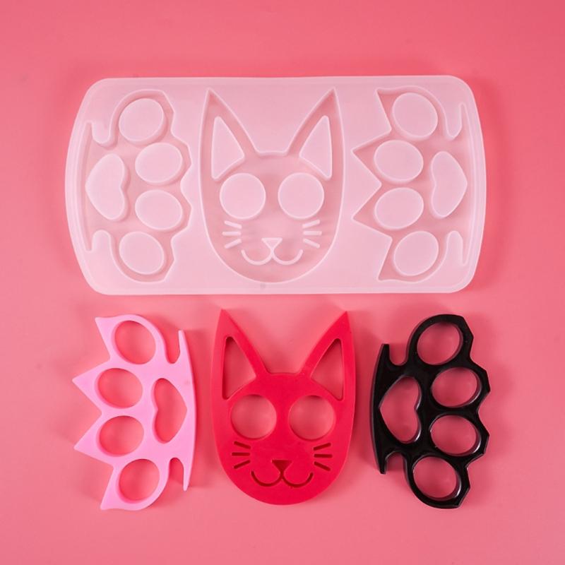 Handgefertigte Ornamente UV-Harzform Katzengesicht Tiger Finger Schlüsselanhänger Silikonform DIY Basteln Schmuck Anhänger Gießen Mo