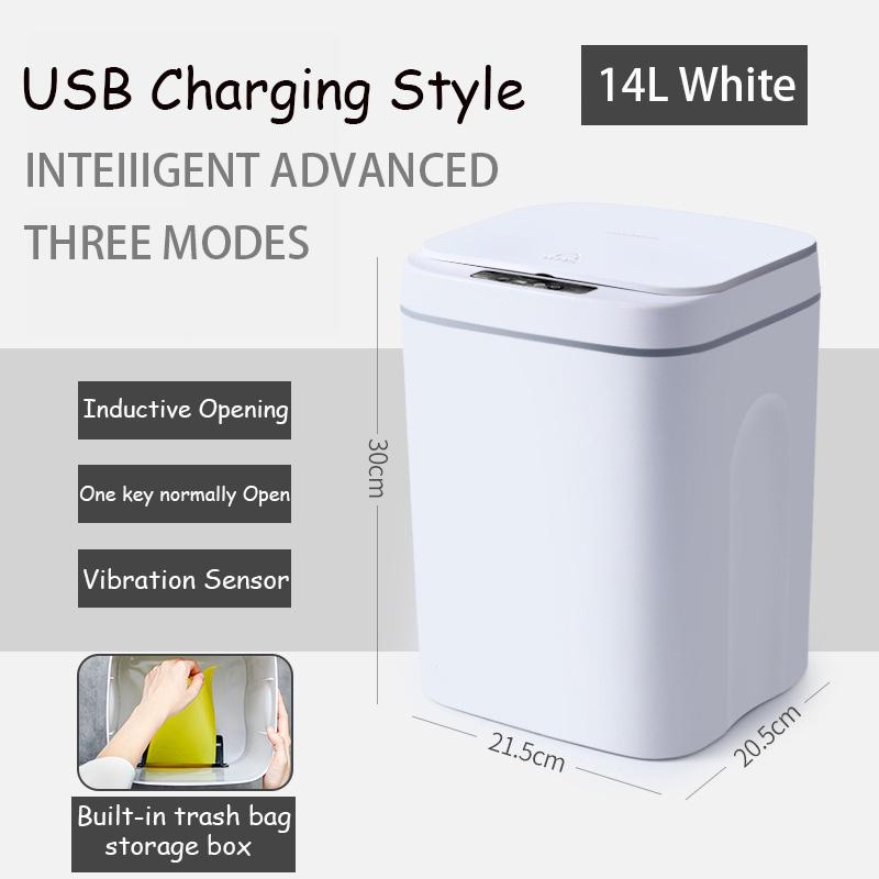 

Интеллектуальный мусорный бак, бесконтактный кухонный датчик, мусорный бак, работающий от интеллекта, инфракрасный датчик и датчик вибрации, 12 л/14 л/16 л