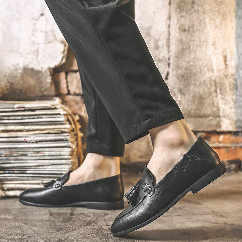 Doudou Shoes Men'S British Tassel One-Pedal Lazy Shoes Small Leather Shoes Men'S New Products 7030-J