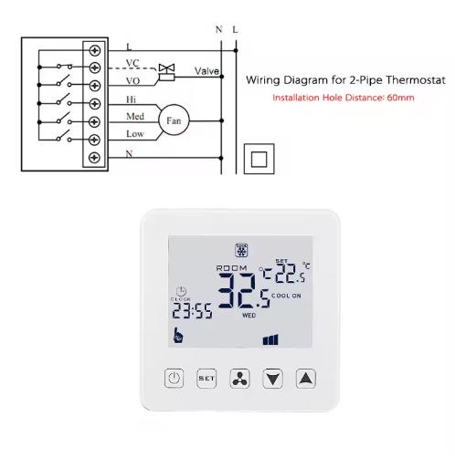 Latest HY08AC-2 Fan Coil Central Air Conditioners Thermostat HVAC Touch Smart Thermostat WIFI Tuya Home Thermostat