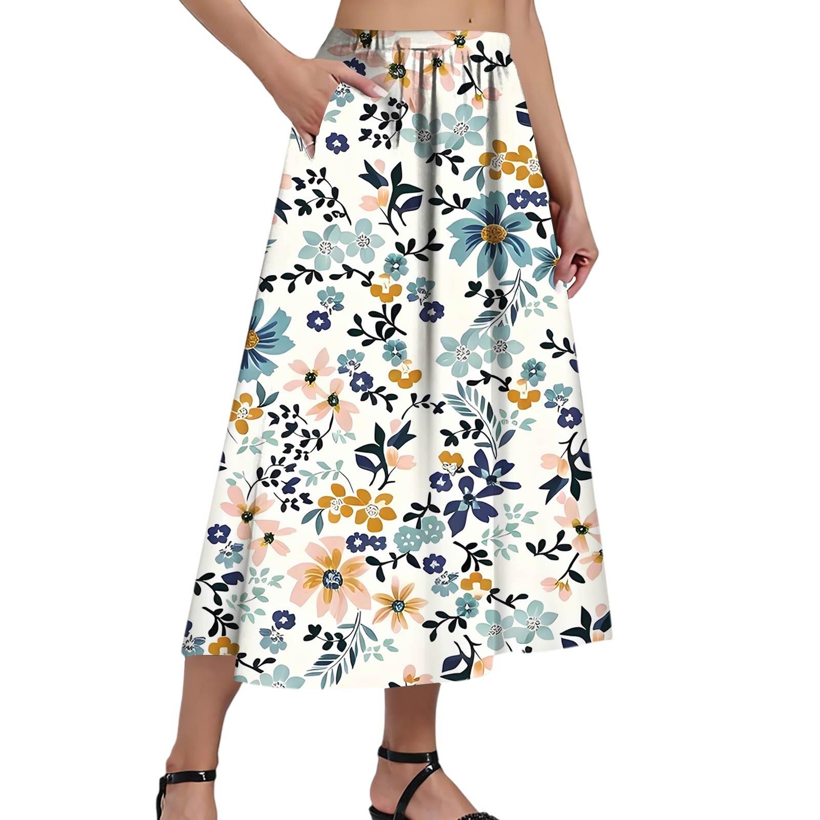 

Жіноча Повсякденна Модна Спідниця з Градієнтним Смугастим Принтом Еластична Вільна З Кишенями Плісована Спідниця-півсонце (З бічною кишенею) XL