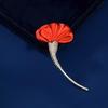 High-End Women's Retro Red Cockscomb Brooch - Luxury Design Pin Corsage Suit Accessory