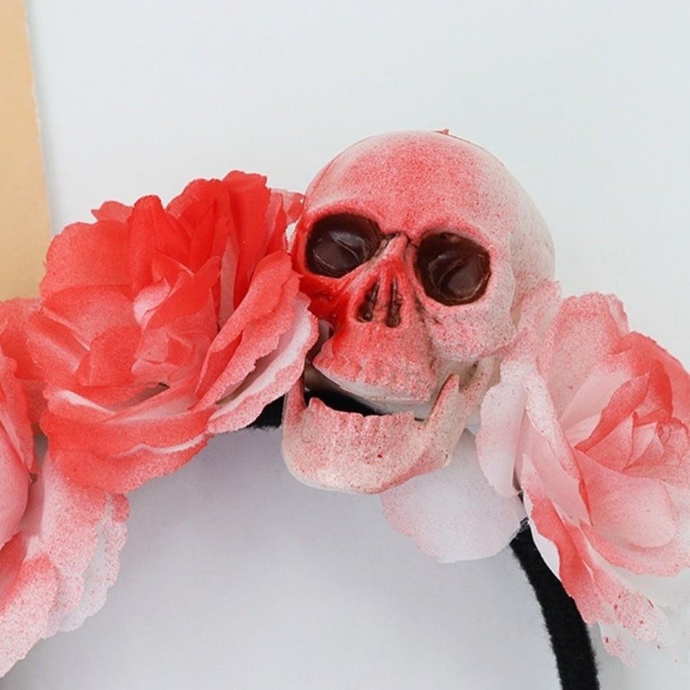Exaggerated Skull Head Headband Halloween Decor Gothic Flower Hairband  Haunted House