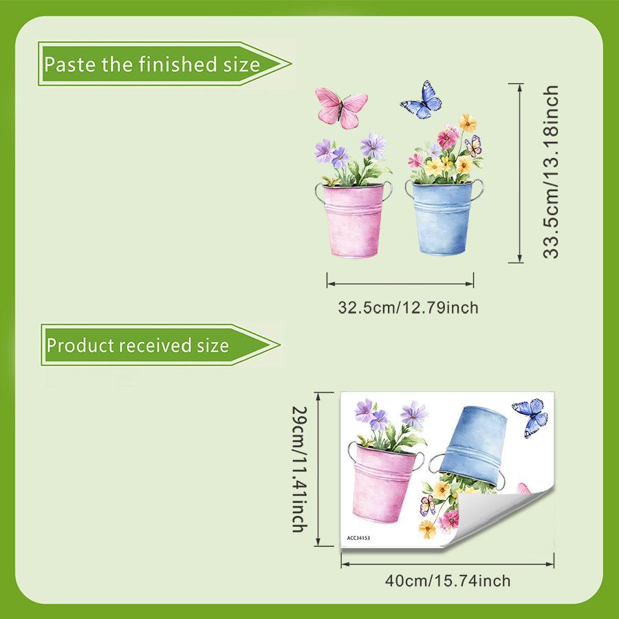 

Self Adhesive Removable Fridge Sticker Fresh Butterfly Flower Basket Pattern Home Appliance Decor 30x40cm разноцветный