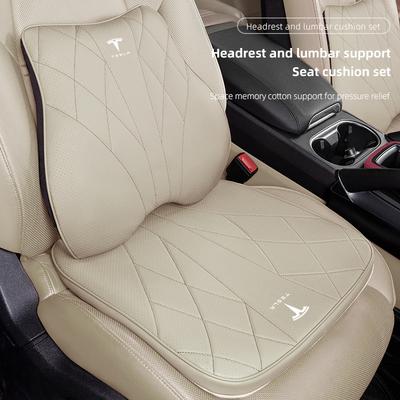 Car Seat Cushion Headrest Waist Pillow Lumbar Support Accessories For Model 3 Highland 2023 Model S Model X Model Y