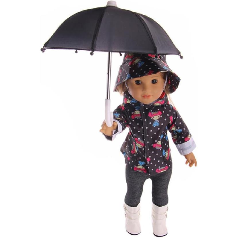 UPKOCH Mini Umbrellas for Doll, 3pcs Doll Umbrella Miniature Black Adjustable Umbrellas Cute Tiny Umbrellas Mini Sun Rainy Umbrella for 18 Inch