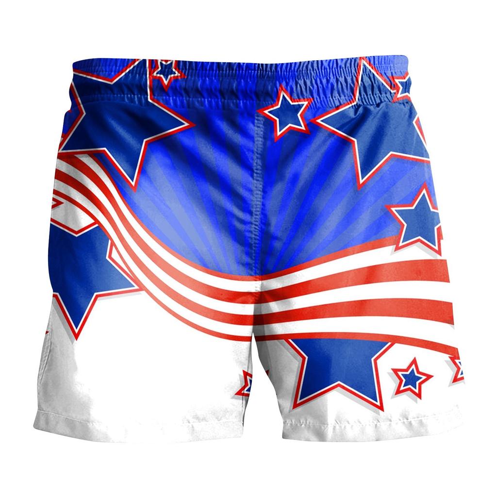Herren Shorts mit Aufdruck zum Unabhängigkeitstag, lässige Mode-Shorts, bedruckt, lockere, atmungsaktive Shorts