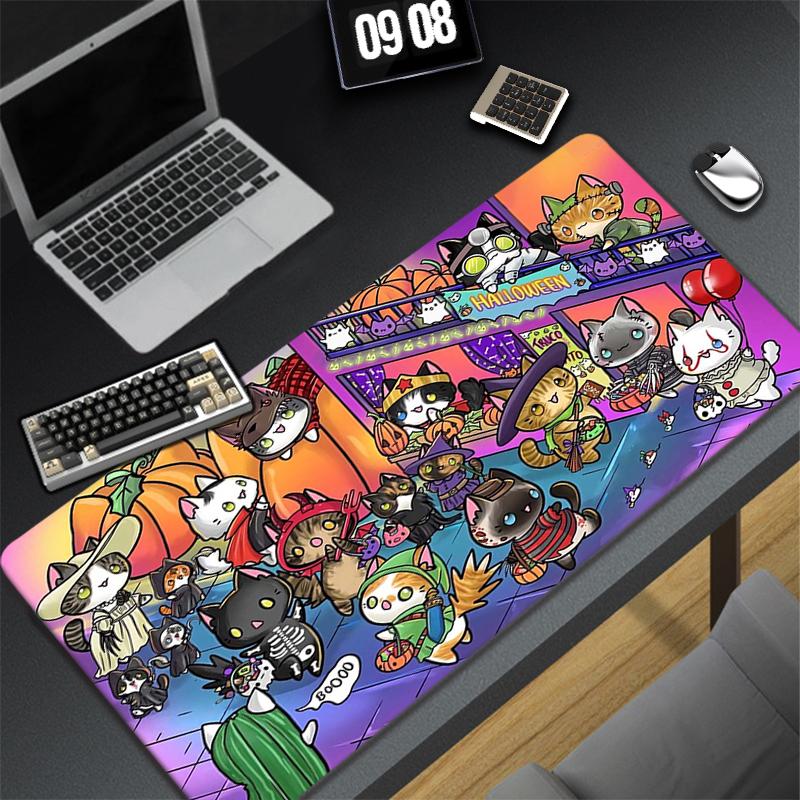 Cute Cat Large Mouse Pad Gamer Kawaii Gaming Accessories Deskpad Play Mats Anime Office Mini Pc Xxl Mousepad Table Desk Carpet
