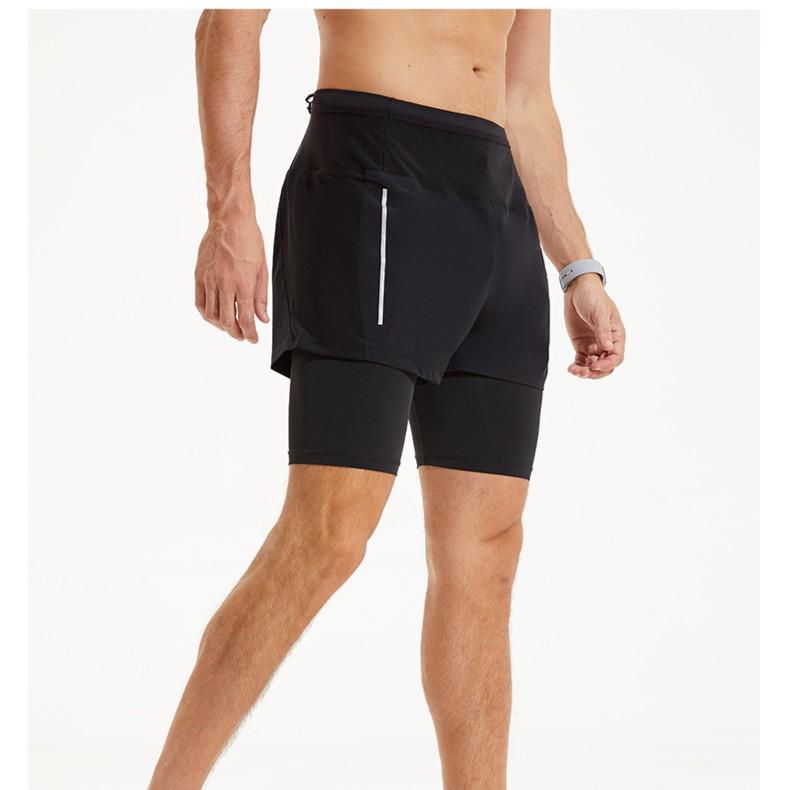 Unisex Lightweight Two-in-One Sports Shorts for Outdoor Cycling and Marathon Fitness