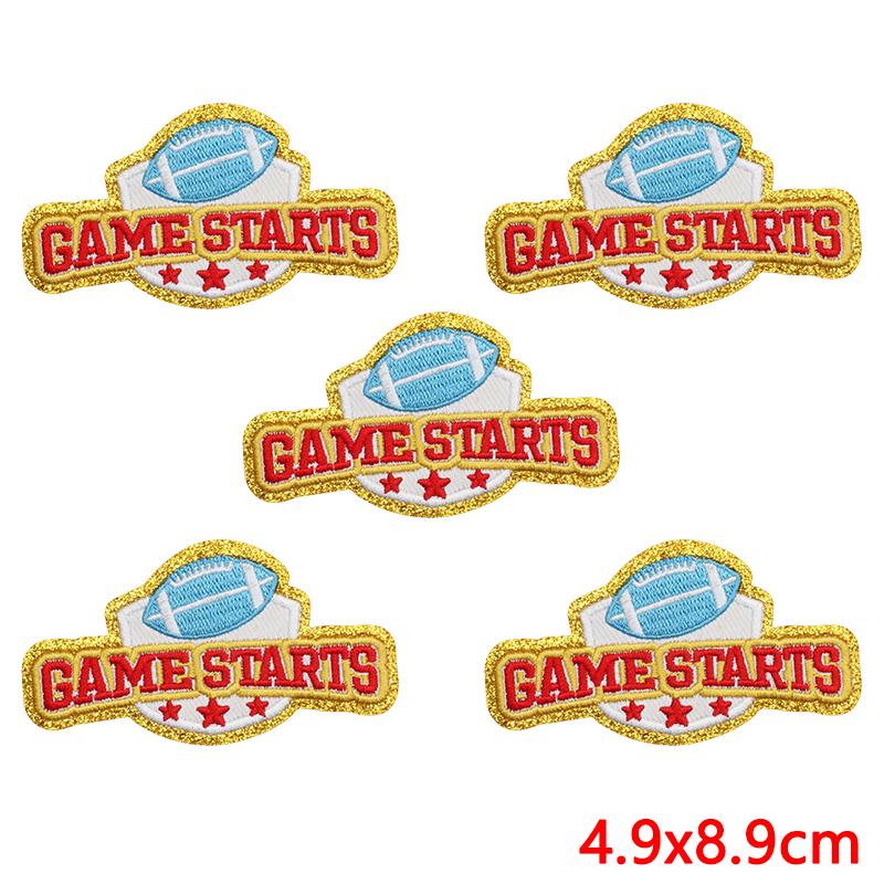 10pcs Wholesale Rugby Love Patches On Clothes Applique Diy Greet Towel Embroidery Iron On Patches For Clothing Sew Stickers 