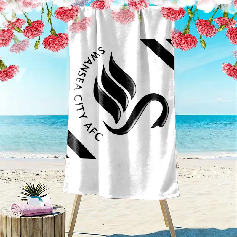 Swansea City AFC Print Strandtuch, Großes Weiches Schnelltrocknendes Handtuch für Strand Camping Schwimmen