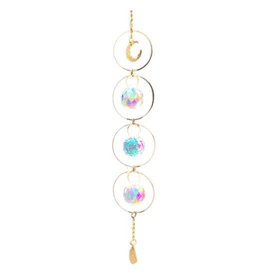 Pegador de Sol de Cristais Coloridos, Pegador de Sol Pendurado com Corrente, Ornamento de Sino de Vento com Bolas de Cristal para Janela Casa Jardim Dia de Natal Festa Casamento
