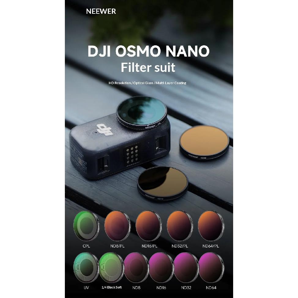 NEEWER For DJI OSMO NANO Filter Set UV/CPL/Black Soft/ND Filter Kit HD Optical Glass With Screen Film For Outdoor Photography