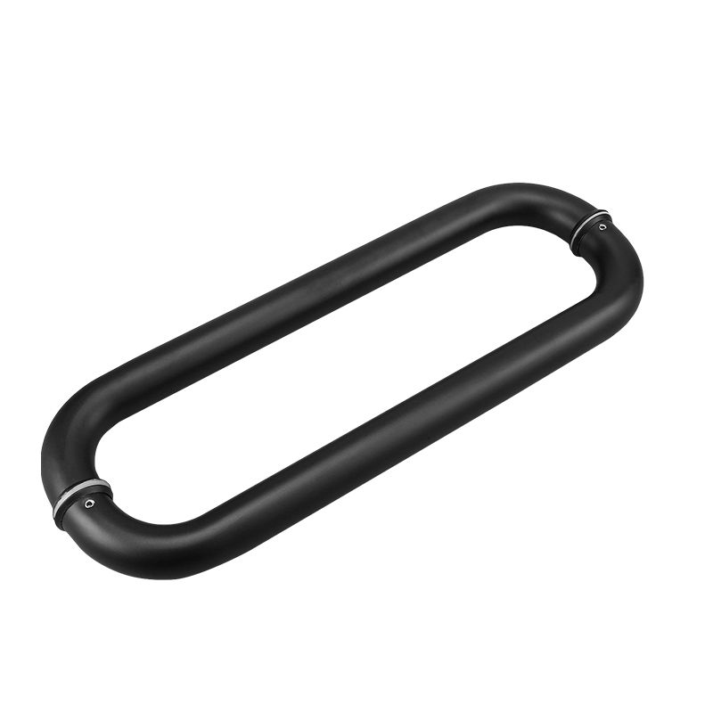 

1 Pair Stainless Steel Glass Door Handle Bathroom Door Handrail Knob Home Decoration Repair Improvement Bathroom Accessories Hole distance 225mm чёрный