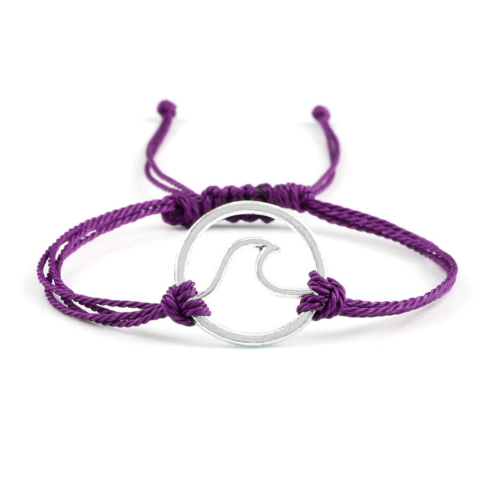Bohemian Wax Rope Braied Bracelet for Women Men Charm Waves Adjustable Bangles Lucky String Bracelets Friends Gift Wrist Jewelry