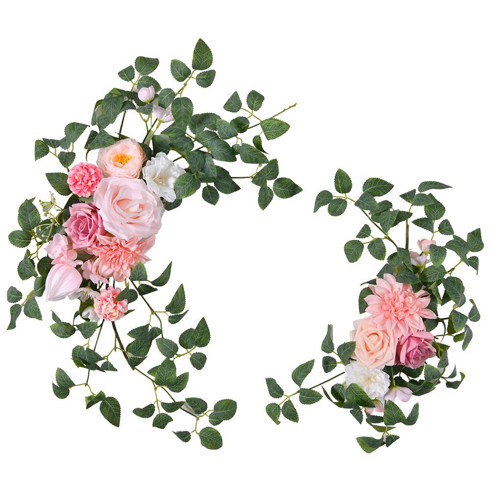 Wedding decor (pack of 2) Welcome Sign Flower Backdrop Garland For Ceremony Reception Wall Easel Outdoor Board Head Table Decor