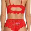 European & American Lace See-Through Christmas Lingerie Set - 3 Pieces