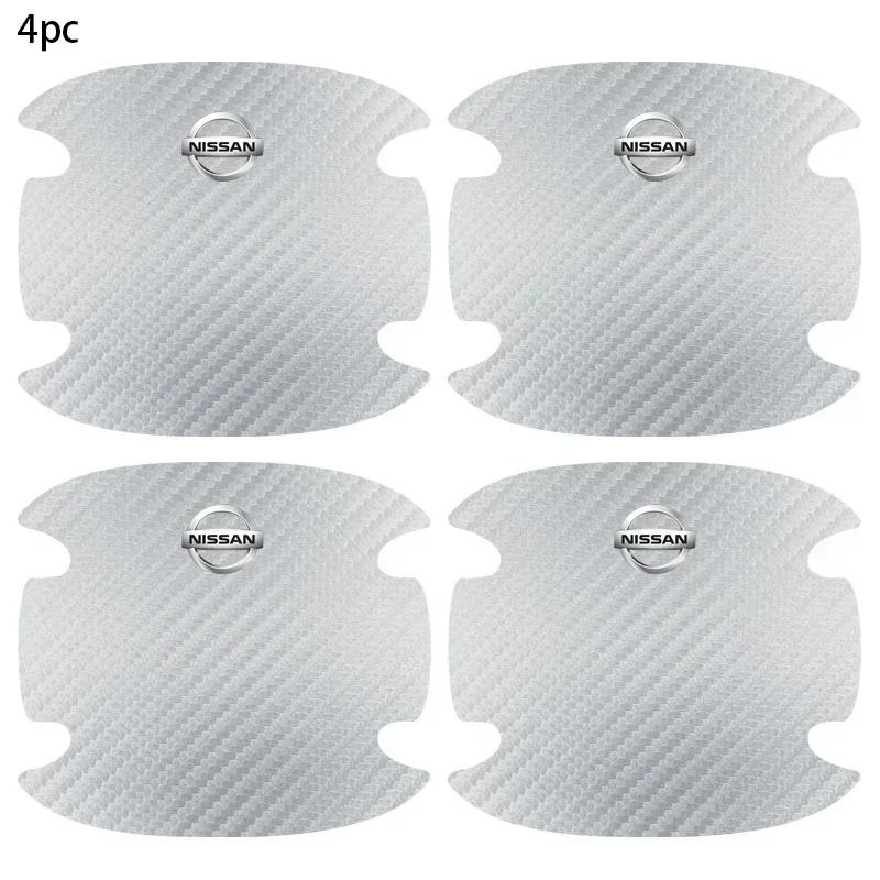 4pcs Carbon Fiber Car Door Bowl Handle Anti-Scratches Sticker For Nissan Nismo Juke Note Versa Almera X-Trail Xterra Qashqai